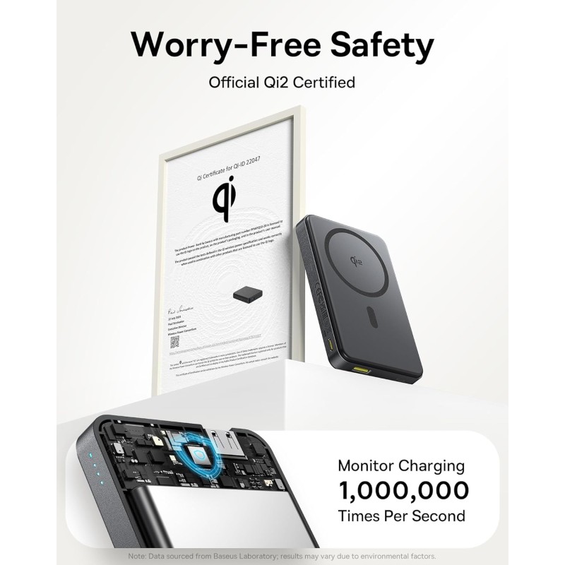 Baseus Powerbank Wireless - 22.5W 10000mAh 15W Qi2 Airpow Black — Buy in Cyprus with Fast Delivery