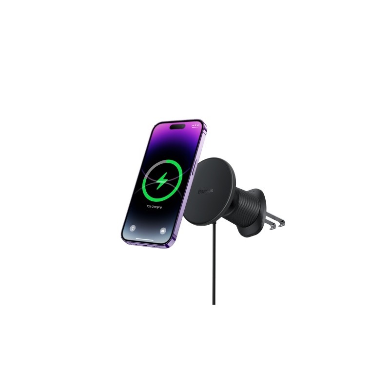 Baseus Wireless AirVent Magnetic Car Charger 15W Black - CW01 - Wireless AirVent Magnetic Car Charger 15W Black