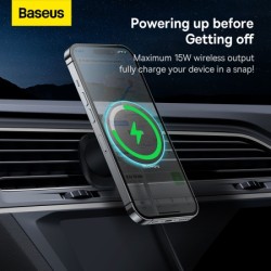 Baseus Wireless AirVent Magnetic Car Charger 15W Black - CW01 - Wireless AirVent Magnetic Car Charger 15W Black