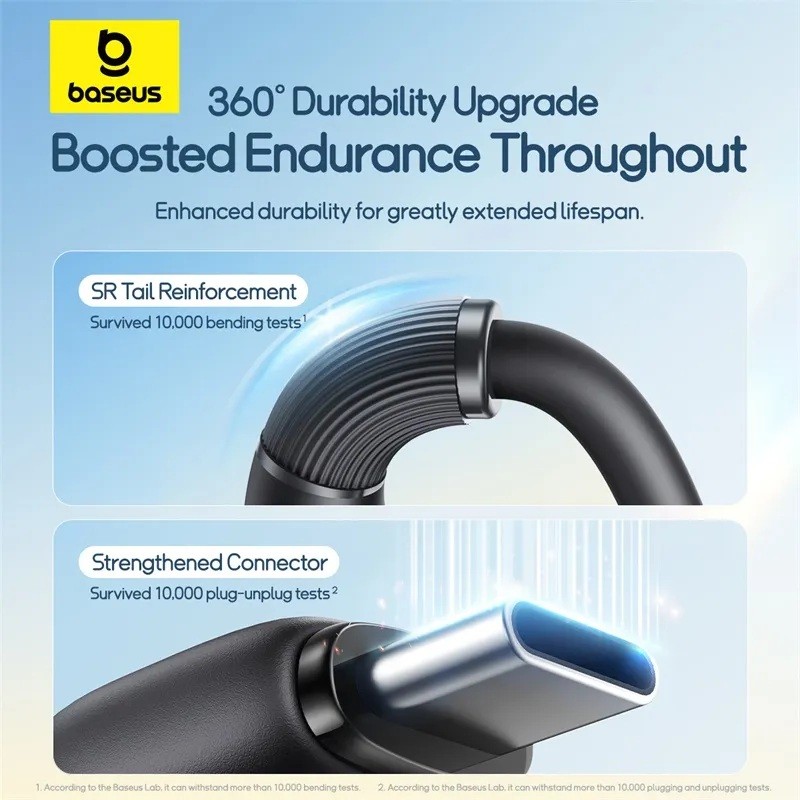 Baseus Cable 3in1 USB-C Micro Ligh Ultra Fast Series - 1.3m - Black — Buy in Cyprus with Fast Delivery