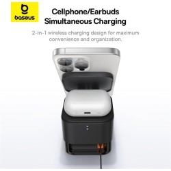 Baseus Charger - Desktop, Wireless, 25W, MagPro, 2-in-1, Black — Buy in Cyprus with Fast Delivery