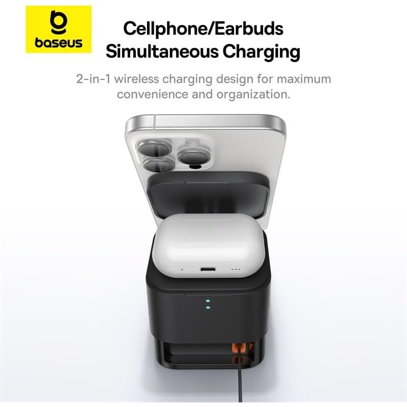 Baseus Charger - Desktop, Wireless, 25W, MagPro, 2-in-1, Black — Buy in Cyprus with Fast Delivery