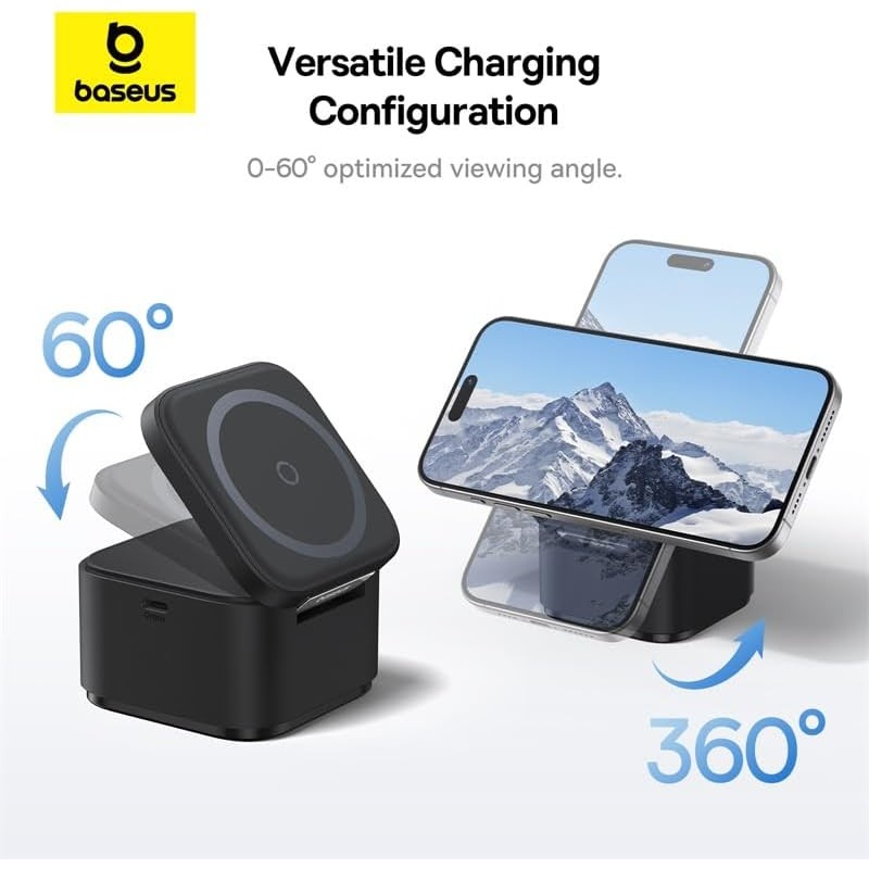 Baseus Charger - Desktop, Wireless, 25W, MagPro, 2-in-1, Black — Buy in Cyprus with Fast Delivery