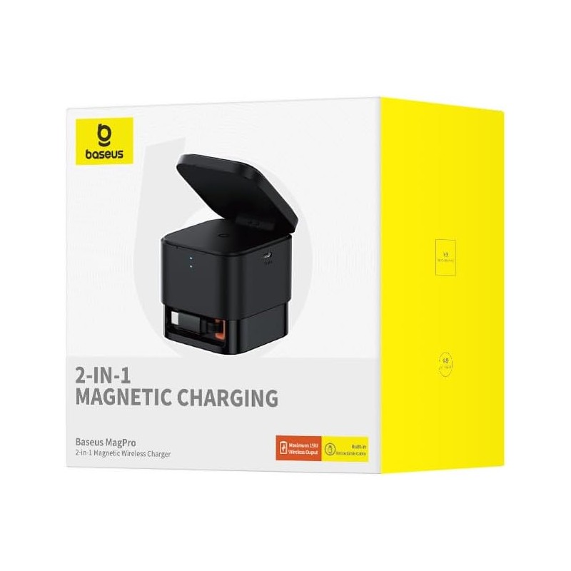 Baseus Charger - Desktop, Wireless, 25W, MagPro, 2-in-1, Black — Buy in Cyprus with Fast Delivery