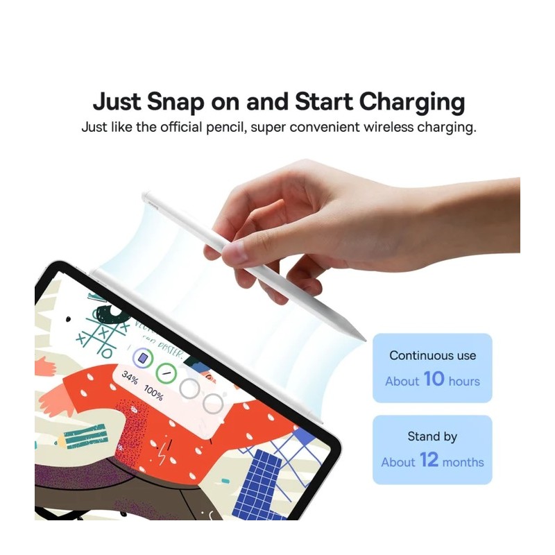 Baseus IT Stylus Active USB-C with LED Indicators - White — Buy in Cyprus with Fast Delivery