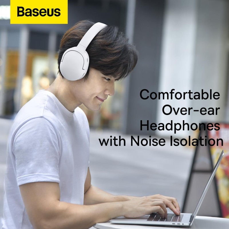 Baseus Wireless Headphones Encok - D02 Pro v2 - Over Ear White — Buy in Cyprus with Fast Delivery