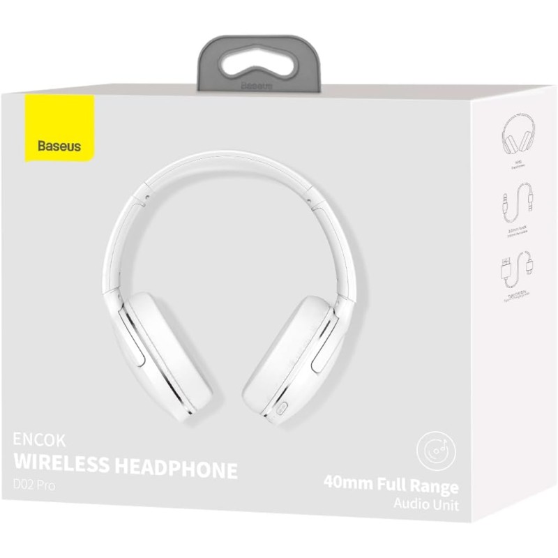 Baseus Wireless Headphones Encok - D02 Pro v2 - Over Ear White — Buy in Cyprus with Fast Delivery