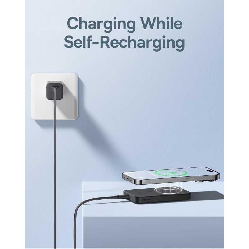 Baseus Powerbank - 20W 5000mAh Magnetic Wireless Black — Buy in Cyprus with Fast Delivery