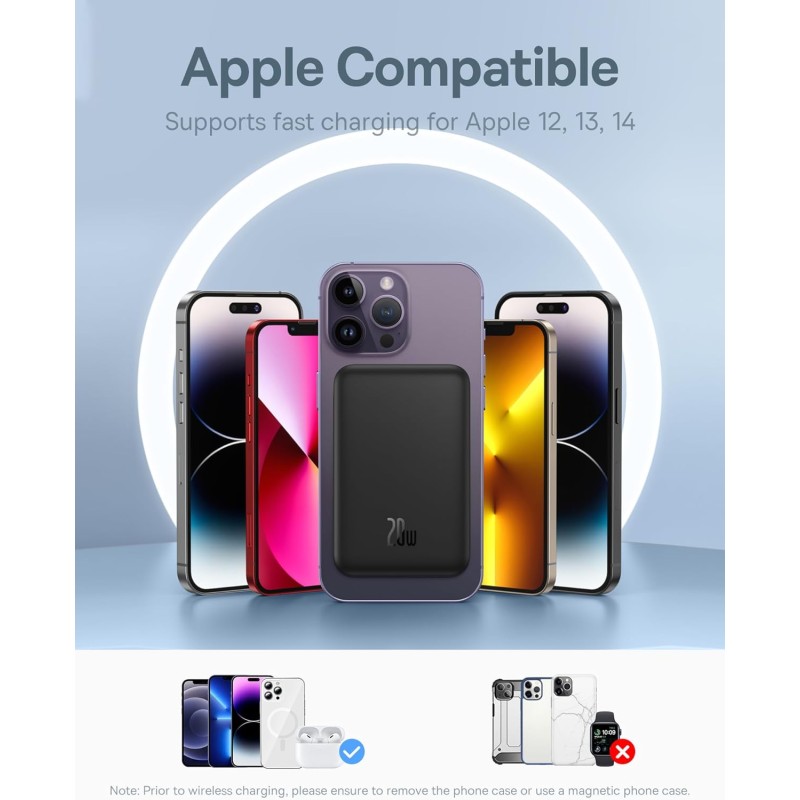 Baseus Powerbank - 20W 5000mAh Magnetic Wireless Black — Buy in Cyprus with Fast Delivery