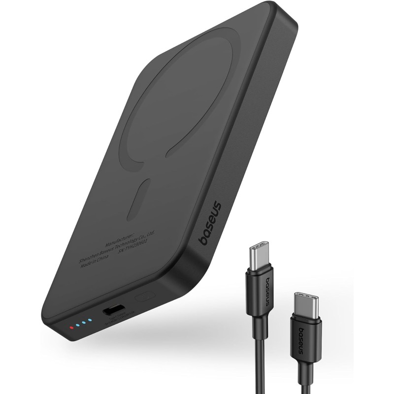 Baseus Powerbank - 20W 5000mAh Magnetic Wireless Black — Buy in Cyprus with Fast Delivery
