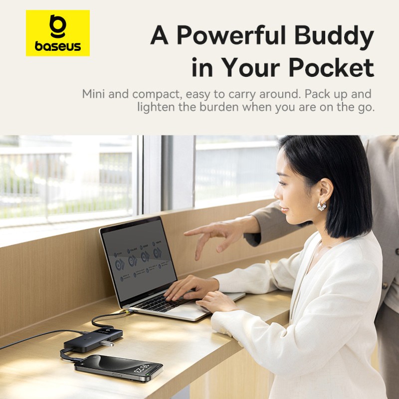 Baseus NOMOS - Dual Fast Charging 6-in-1 USB Hub 4kHDMI & PD100W — Buy in Cyprus with Fast Delivery