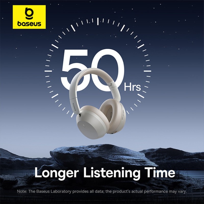 Baseus Headphones Over Ear Bass 35 Max White - Over Ear, White — Buy in Cyprus with Fast Delivery