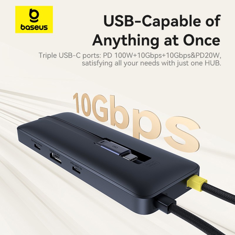 Baseus NOMOS - Dual Fast Charging 6-in-1 USB Hub 4kHDMI & PD100W — Buy in Cyprus with Fast Delivery