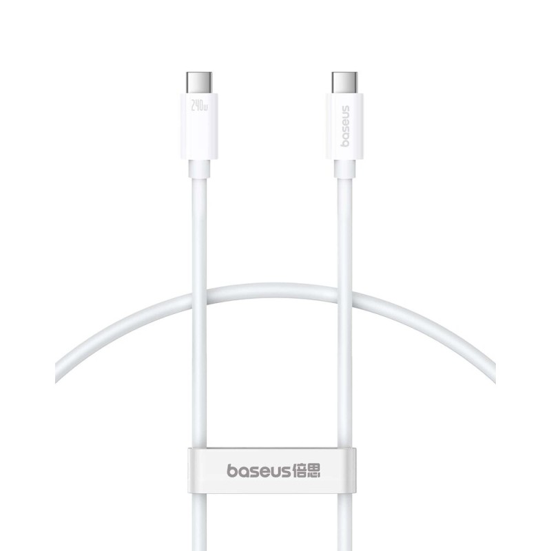 Baseus Cable USB-C to USB-C Superior Series 2 USB4 240W 1m White - USB-C to USB-C, Superior Series 2, USB4, 240W, 1m, White