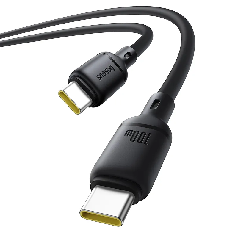 Baseus Cable USB-C to USB-C Silky Series - USB-C to USB-C, 1.0m, 100W, Black — Buy in Cyprus with Fast Delivery