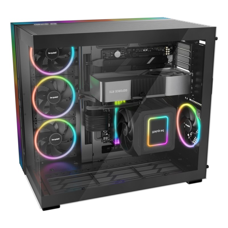 be quiet! Light Base 900 DX - Full-Tower PC Case, Black, 3m ARGB, Panorama Window, E-ATX Support