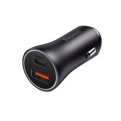Baseus Golden Contactor Max Car Charger - U+C 60W Dark Gray — Buy in Cyprus with Fast Delivery