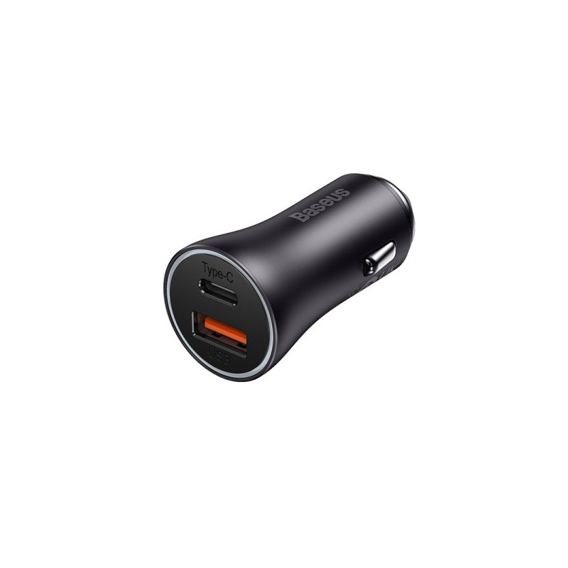 Baseus Golden Contactor Max Car Charger - U+C 60W Dark Gray — Buy in Cyprus with Fast Delivery
