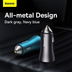 Baseus Golden Contactor Max Car Charger - U+C 60W Dark Gray — Buy in Cyprus with Fast Delivery