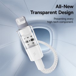 Baseus Cable Lightning to USB-A Gem Series - 2m Moon White — Buy in Cyprus with Fast Delivery