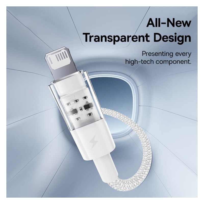 Baseus Cable Lightning to USB-A Gem Series - 2m Moon White — Buy in Cyprus with Fast Delivery