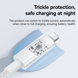 Baseus Cable Lightning to USB-A Gem Series - 2m Moon White — Buy in Cyprus with Fast Delivery