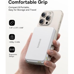 Baseus Powerbank Wireless 22.5W 10000mAh 15W Qi2 Airpow White — Buy in Cyprus with Fast Delivery