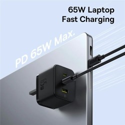 Baseus Charger Wall - 65W 2C+U PALM Series UK Black — Buy in Cyprus with Fast Delivery