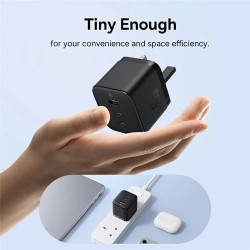 Baseus Charger Wall - 65W 2C+U PALM Series UK Black — Buy in Cyprus with Fast Delivery