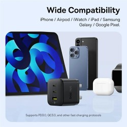 Baseus Charger Wall - 65W 2C+U PALM Series UK Black — Buy in Cyprus with Fast Delivery