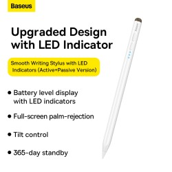 Baseus IT Stylus - Active Passive USB-C with LED Indicators White — Buy in Cyprus with Fast Delivery