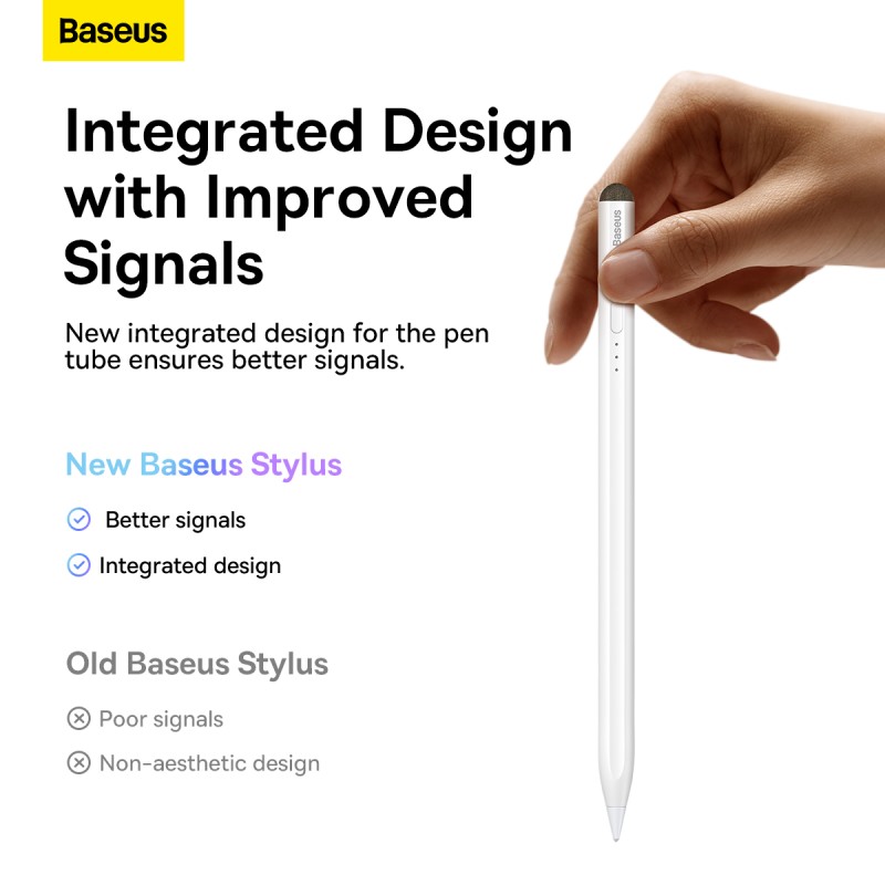 Baseus IT Stylus - Active Passive USB-C with LED Indicators White — Buy in Cyprus with Fast Delivery