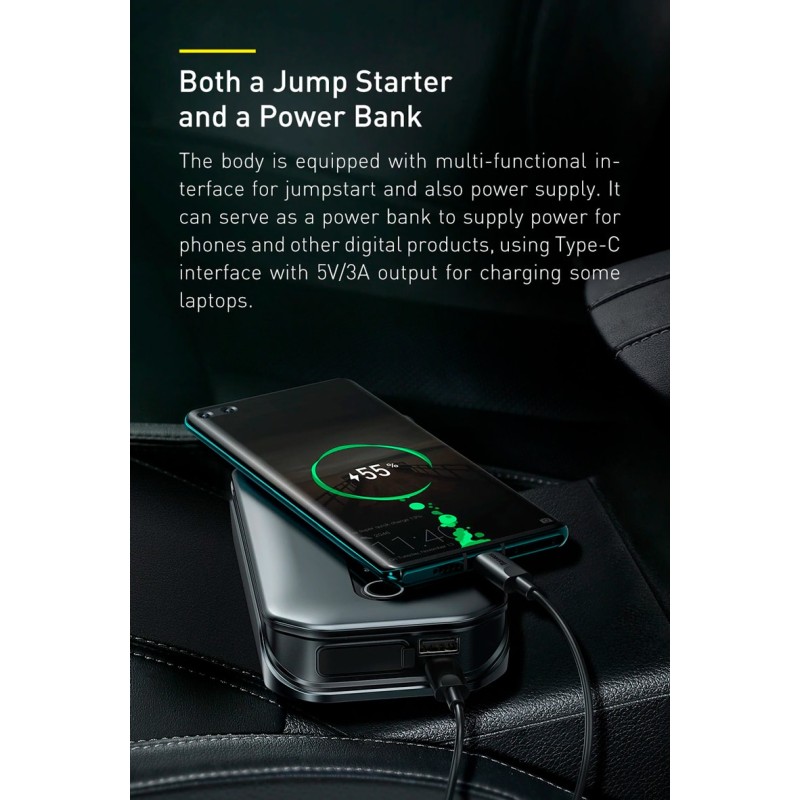Baseus Car Jump Start Booster & Powerbank - V.2 - 12000mAh 1000A — Buy in Cyprus with Fast Delivery