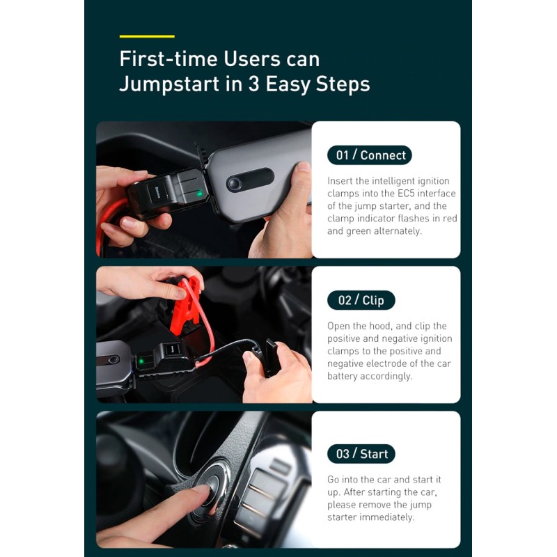 Baseus Car Jump Start Booster & Powerbank - V.2 - 12000mAh 1000A — Buy in Cyprus with Fast Delivery