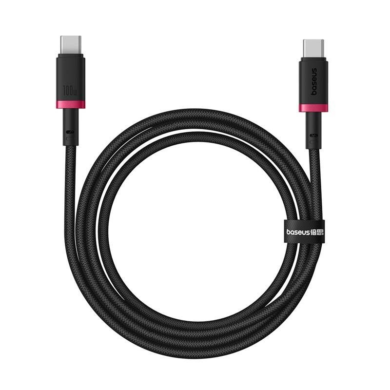 Baseus Cable - USB-C to USB-C, Dura Braided, 2.0m, 100W, Black+Red — Buy in Cyprus with Fast Delivery