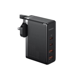 Baseus Charger Wall - 100W 2xUSB-C 2xUSB-A UK+100W USB-C Cable Black — Buy in Cyprus with Fast Delivery