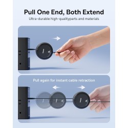 Baseus Cable USB-C to USB-C Free2Draw Retractable Cable 100W 1m Black - USB-C to USB-C, Free2Draw Retractable, 100W, 1m, Black