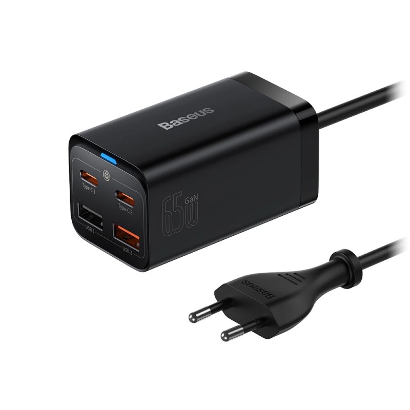 Baseus Charger Desktop - 65W 2C+2U EU+100W USB-C Cable Black — Buy in Cyprus with Fast Delivery