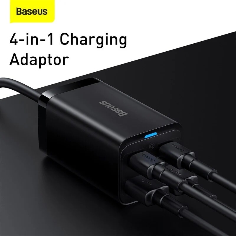 Baseus Charger Desktop - 65W 2C+2U EU+100W USB-C Cable Black — Buy in Cyprus with Fast Delivery