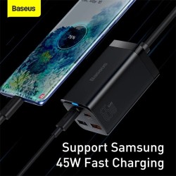 Baseus Charger Desktop - 65W 2C+2U EU+100W USB-C Cable Black — Buy in Cyprus with Fast Delivery