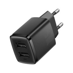 Baseus Charger Wall - 10.5W, 2xUSB-A, EU, Black — Buy in Cyprus with Fast Delivery