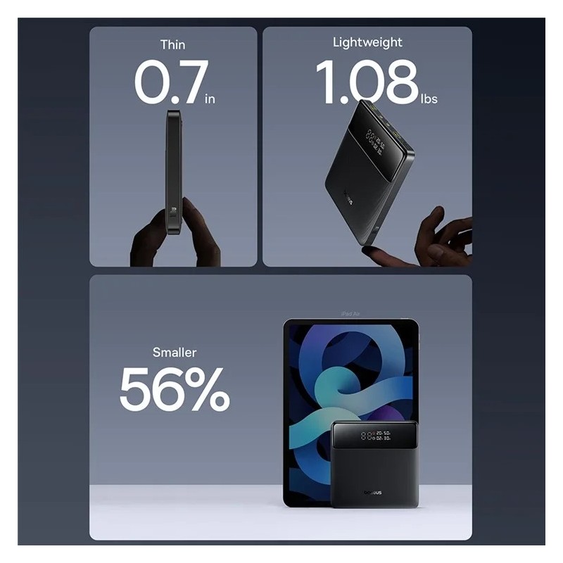 Baseus Powerbank 100W 20000mAh Display - BLADE H1 Lite - Black — Buy in Cyprus with Fast Delivery