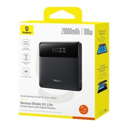 Baseus Powerbank 100W 20000mAh Display - BLADE H1 Lite - Black — Buy in Cyprus with Fast Delivery