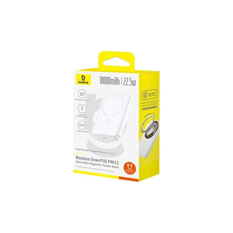 Baseus EnerFill Ultra Wireless Powerbank - FM11 - 22.5W 10000mAh White — Buy in Cyprus with Fast Delivery