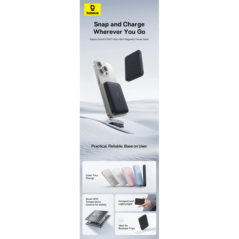 Baseus EnerFill Ultra Wireless Powerbank - FM11 - 22.5W 10000mAh White — Buy in Cyprus with Fast Delivery