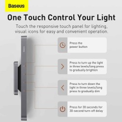 Baseus Magnetic Rechargeable LED Lamp - DGXC-02 - Grey — Buy in Cyprus with Fast Delivery