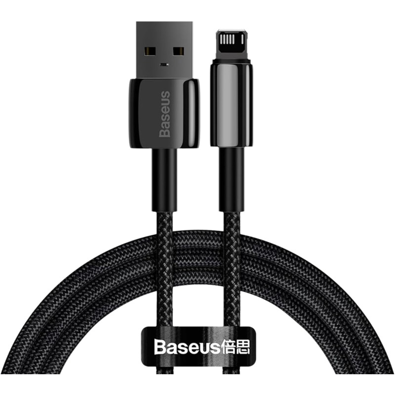 Baseus Cable - Lightning to USB-A - Tungsten Gold - 1.0m - Black — Buy in Cyprus with Fast Delivery