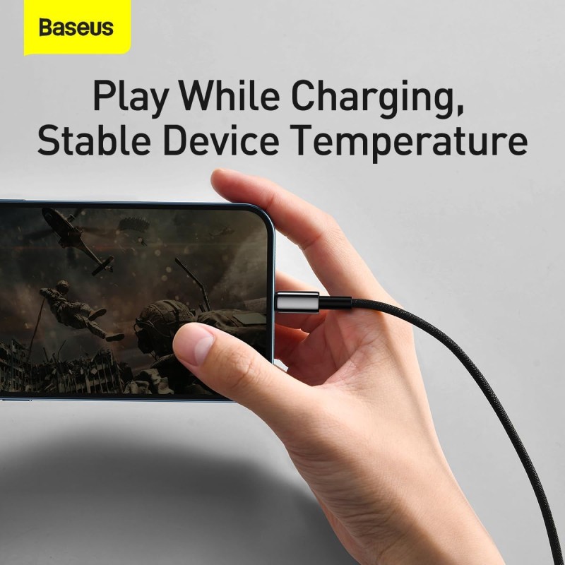 Baseus Cable - Lightning to USB-A - Tungsten Gold - 1.0m - Black — Buy in Cyprus with Fast Delivery