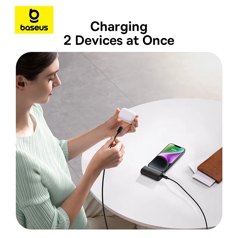 Baseus Powerbank - 20W 5000mAh Plug-In Lightning 20W Black — Buy in Cyprus with Fast Delivery