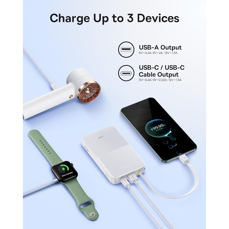 Baseus Powerbank - FC51 - 22.5W 10000mAh + Display EnerFill Bipow2 Pro White — Buy in Cyprus with Fast Delivery